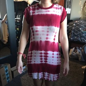 red tie dye t-shirt dress